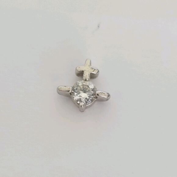 Vivienne Westwood Zirconia Single Stud Earring Small Mini Silver Logo One Piece - Picture 1 of 6